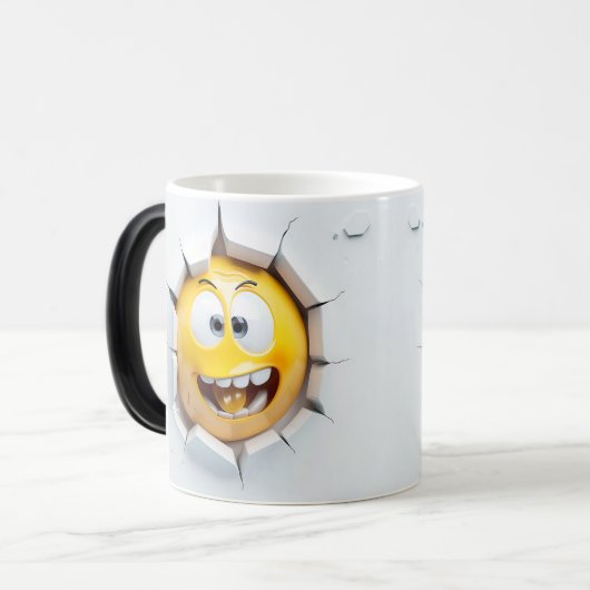 Face Emoticon Break Through Magische Mok (Voorkant links)