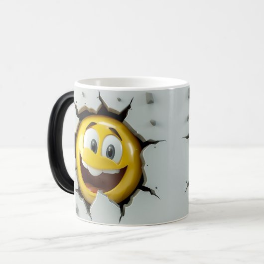 Face Emoticon Break Through Magische Mok (Voorkant links)