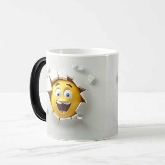 Face Emoticon Break Through Magische Mok (Voorkant links)