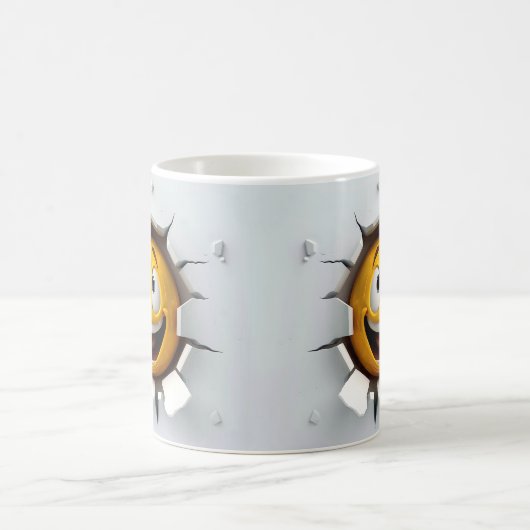 Face Emoticon Break Through Magische Mok (Center)