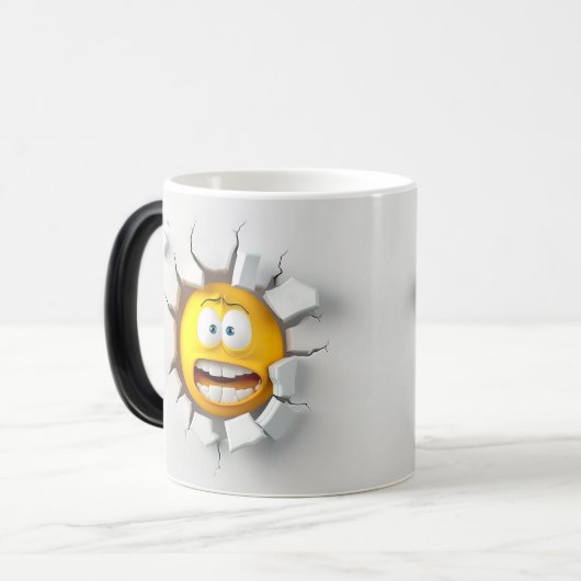 Face Emoticon Break Through Magische Mok (Voorkant links)