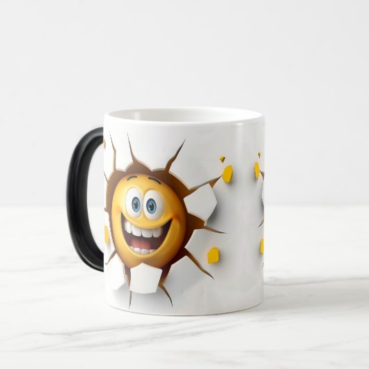 Face Emoticon Break Through Magische Mok (Voorkant links)