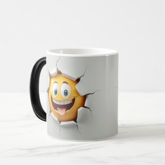 Face Emoticon Break Through Magische Mok (Voorkant links)