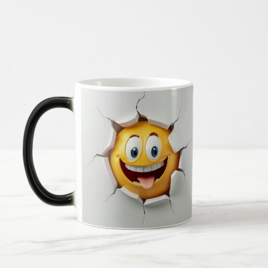 Face Emoticon Break Through Magische Mok (Links)