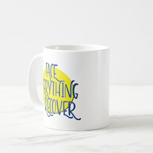 Face Everything & Recover Slogan Mok (Voorkant links)