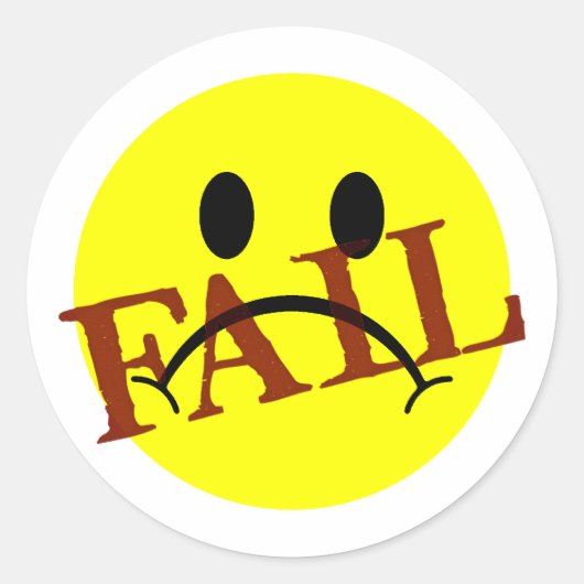Face FAIL Ronde Sticker (Voorkant)