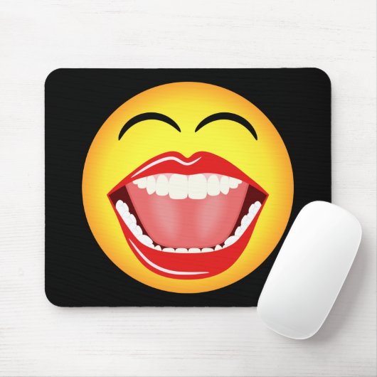 Face Fun Funny Yellow Mousepad Mousemat Muismat (Met muis)