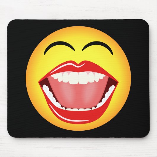 Face Fun Funny Yellow Mousepad Mousemat Muismat (Voorkant)