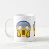 Face-geschreeuw in angst voor moji koffiemok (Links)