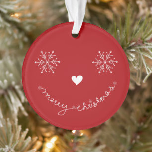Face Holiday Foto met prettige kerstcadeautjes Ornament
