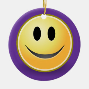 Face Holiday Ornament (Paars)