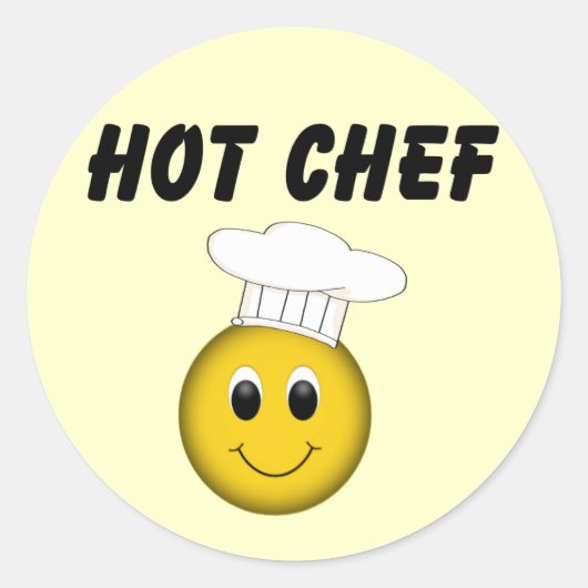 Face Hot Chef Ronde Sticker (Voorkant)