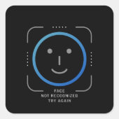 Face ID Grappig Vierkante Sticker (Voorkant)