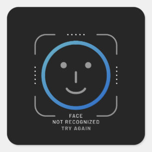 Face ID Grappig Vierkante Sticker