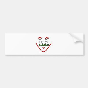Face Ik hou van mijn Soldaat Tshirts en cadeautjes Bumpersticker