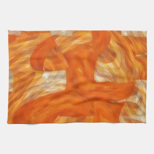 Face in Orange Artsy Abstract Kitchen Towel Theedoek (Horizontaal)