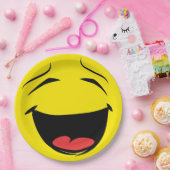 Face Laughing Emoticon Birthday Party Papieren Bordje (Feest)