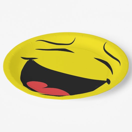 Face Laughing Emoticon Birthday Party Papieren Bordje (Gekanteld)