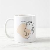 Face Line Art Modern minimalistische hedendaagse k Koffiemok (Links)
