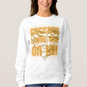 Face Line Art Vrouwen Empowerment Citaten Geel Trui