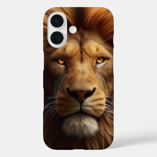 Face lion iPhone 16 case (Achterkant)