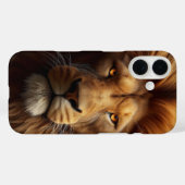 Face lion iPhone 16 case (Achterkant (horizontaal))