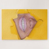 Face Lips Smile Yellow Legpuzzel (Horizontaal)
