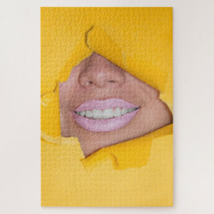 Face Lips Smile Yellow Legpuzzel
