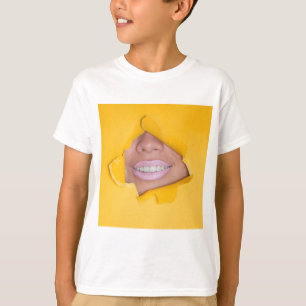 Face Lips Smile Yellow T-shirt