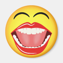 Face LOL Humor Laughing Funny Round Magnets