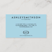 Face Mask Designer Blue Visitekaartje (Achterkant)