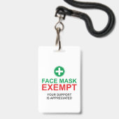Face Mask Exempt Badge (Voorzijde met lanyard)