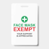 Face Mask Exempt Badge (Achterkant)