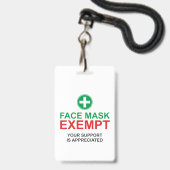 Face Mask Exempt Badge (Achterkant met lanyard)