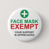 Face Mask Exempt Ronde Button 5,7 Cm (Voorkant)