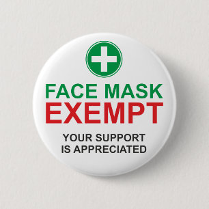 Face Mask Exempt Ronde Button 5,7 Cm