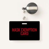 Face Mask Exemption Card ID Badge (Achterkant met intrekbare)