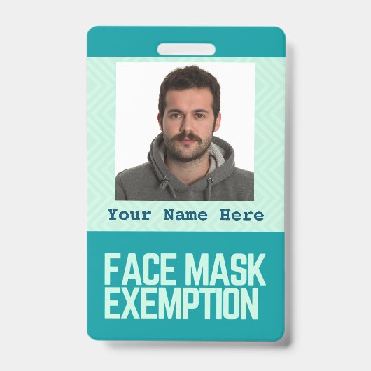 Face Mask Exemption Card ID Badge (Front)