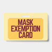 Face Mask Exemption Card ID Badge (Achterkant)