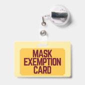 Face Mask Exemption Card ID Badge (Achterkant met intrekbare clip)