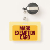 Face Mask Exemption Card ID Badge (Achterkant met intrekbare)