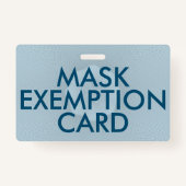 Face Mask Exemption Card ID Badge (Achterkant)