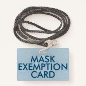 Face Mask Exemption Card ID Badge (Achterkant met draagriem)