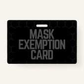 Face Mask Exemption Card ID Badge (Achterkant)