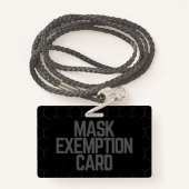 Face Mask Exemption Card ID Badge (Achterkant met draagriem)