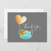 Face Mask & Flowers Hartelijk dank Briefkaart (Voorkant / Achterkant)