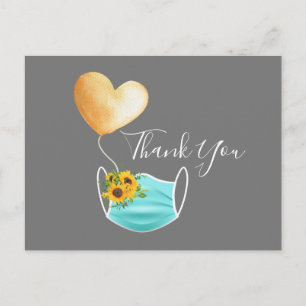 Face Mask & Flowers Hartelijk dank Briefkaart