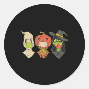 Face Mask Halloween Creaters Ronde Sticker