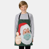 Face Mask Santa Claus met Thumbs Up, ZSD Schort (Gedragen)