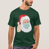 Face Mask Santa Claus met Thumbs Up, ZSD T-shirt (Voorkant)